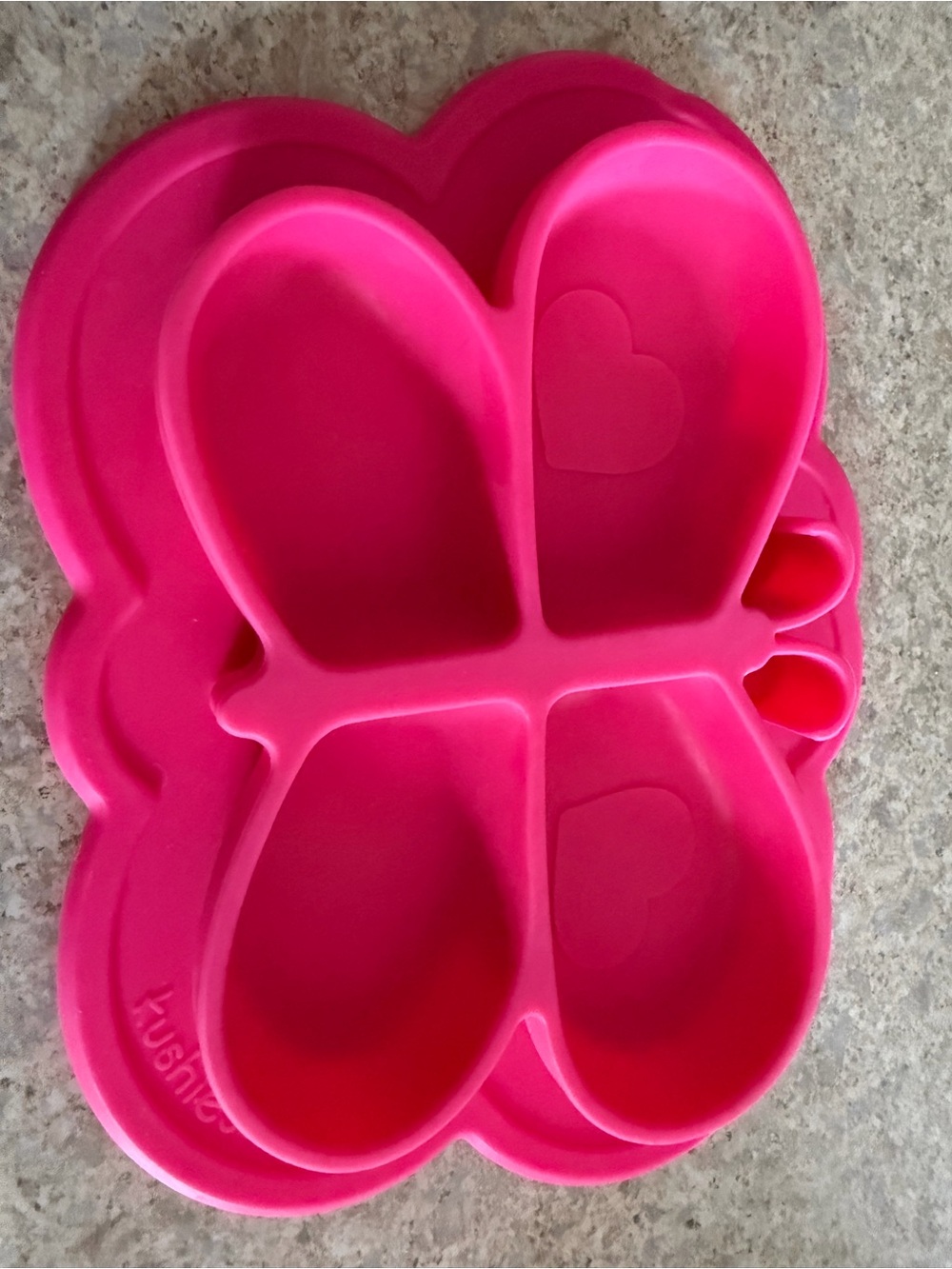 Kushies Silicone Butterfly Snack Tray - Hot Pink